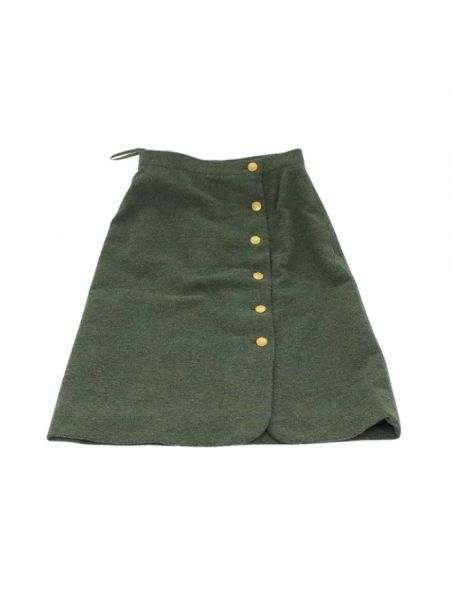 Spódnica wełniana Chanel Vintage zielona