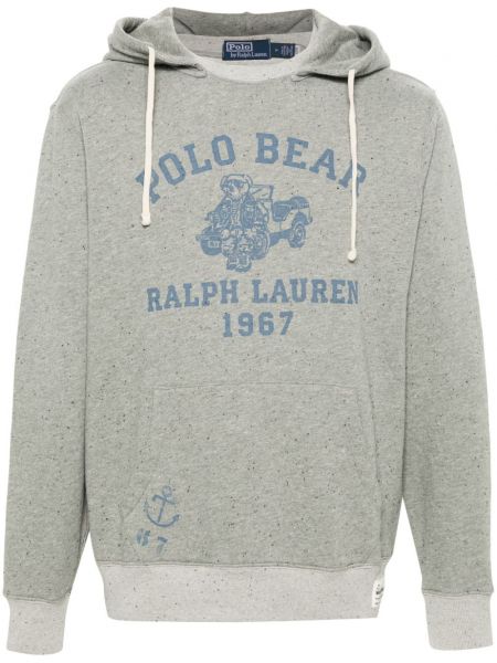 Raštuotas polo marškinėliai Polo Ralph Lauren pilka