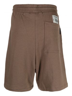 Shorts de sport brodeés en coton Izzue marron