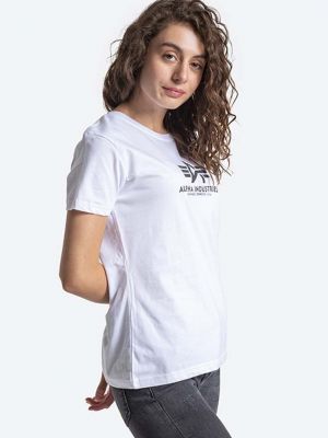 Koszulka bawełniana Alpha Industries biała