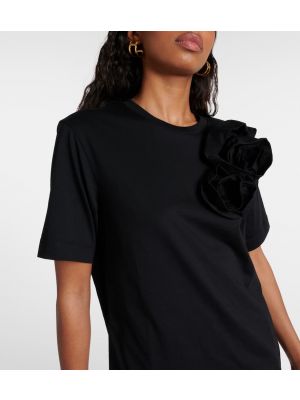 Jersey geblümte t-shirt aus baumwoll Simone Rocha schwarz