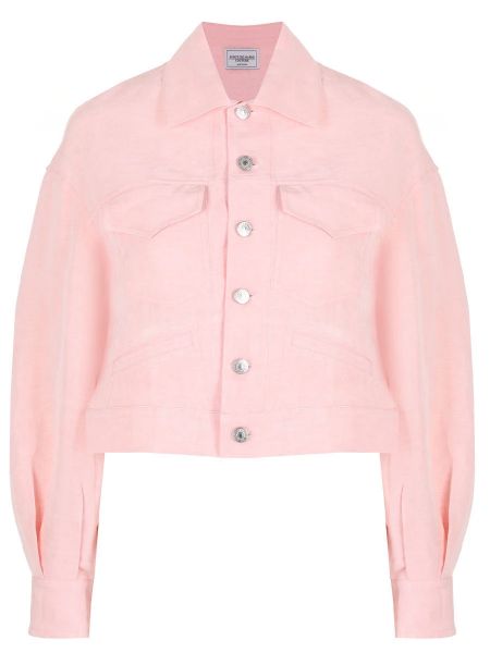 Льняная куртка из вискозы Forte Dei Marmi Couture розовая