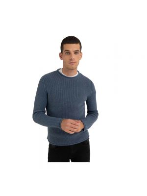 Sweter z okrągłym dekoltem Replay niebieski