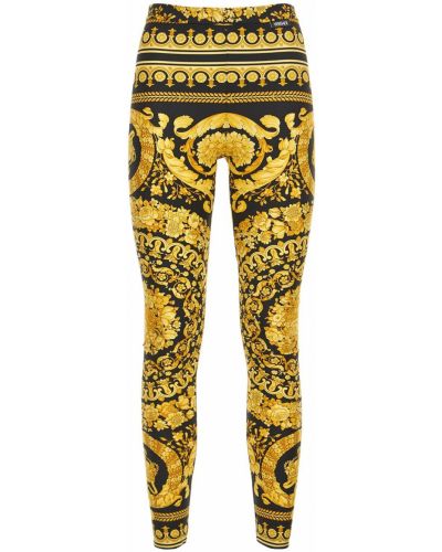 Leggings din jerseu Versace auriu
