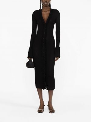Pletené vlněné šaty Blumarine černé