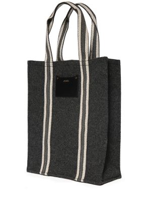Vlnená nákupná taška Isabel Marant sivá