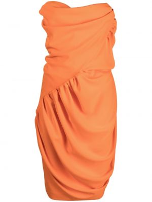 Mini obleka z draperijo Vivienne Westwood oranžna