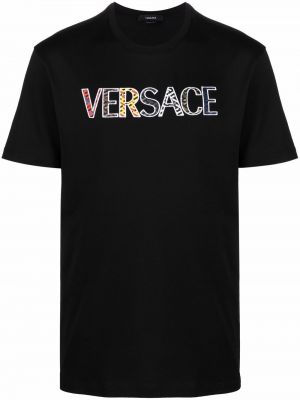 Camiseta con estampado Versace Collection negro