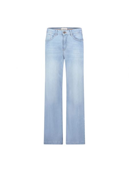 High waist straight jeans mit taschen Cartoon blau