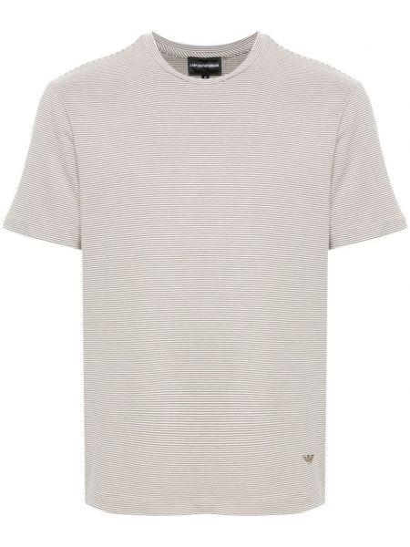 Tricou cu broderie Emporio Armani