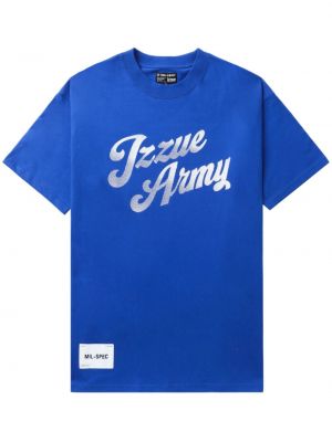 Βαμβακερή μπλούζα με σχέδιο Izzue μπλε