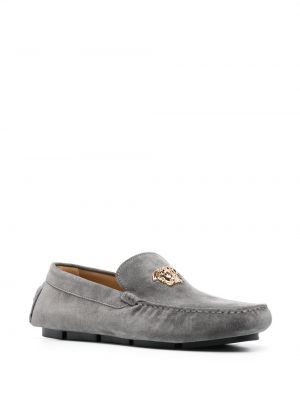 Semišové loafers Versace šedé