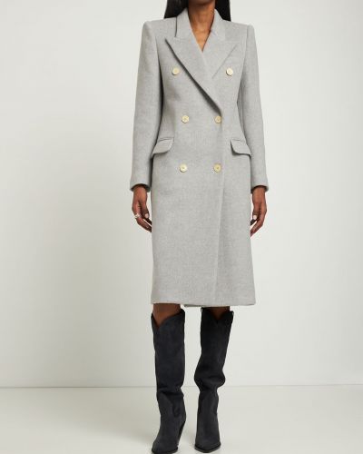 Kašmírový vlnený kabát Isabel Marant sivá