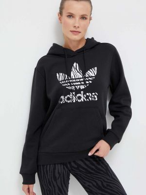 Mikina s kapucí s potiskem Adidas Originals černá