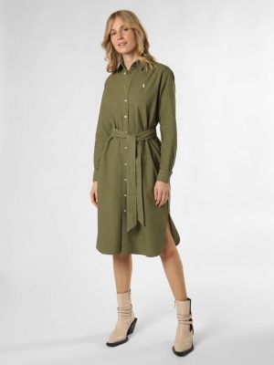 Sukienka koszulowa bawełniana Polo Ralph Lauren zielona