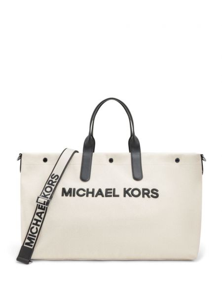 Büyük boy pamuk alışveriş çantası Michael Kors bej