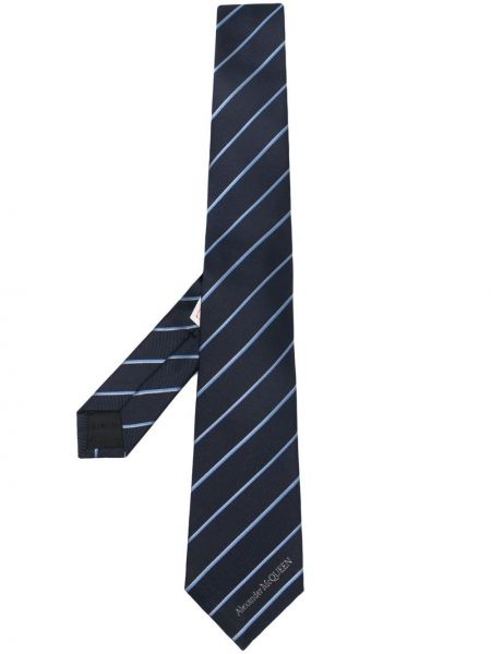 Копринена вратовръзка Alexander Mcqueen синьо