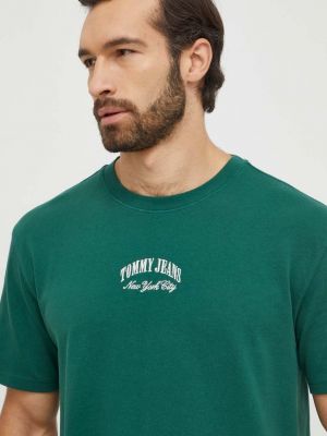 Pamučna majica Tommy Jeans zelena