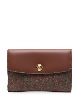 Kožená peňaženka s potlačou s paisley vzorom Etro