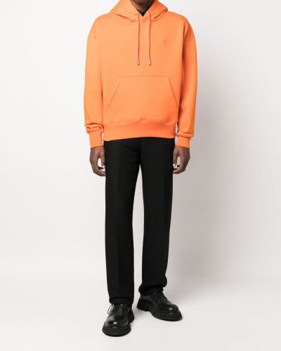 Siuvinėtas džemperis su gobtuvu Ami Paris oranžinė