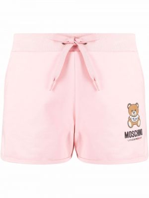 Trykt shorts Moschino rosa