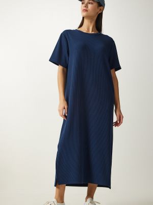 Pletené šaty Happiness İstanbul modré