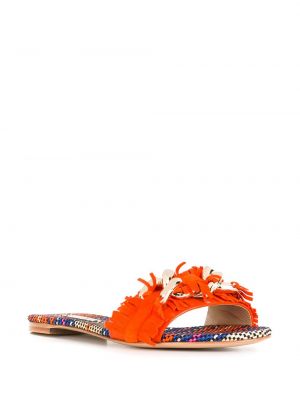 Sandály s třásněmi Casadei oranžové