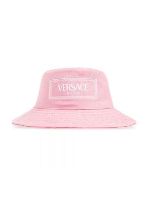 Różowy kapelusz bawełniany Versace