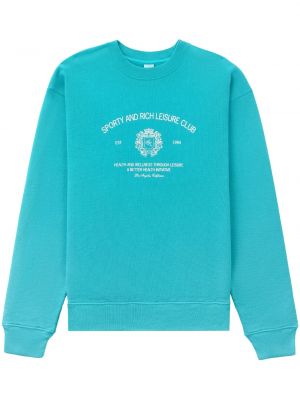 Sweatshirt mit print mit rundem ausschnitt Sporty & Rich blau