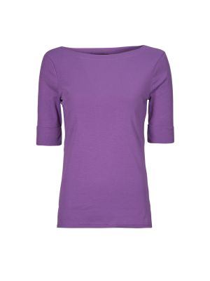 Tričko s krátkými rukávy Lauren Ralph Lauren fialové