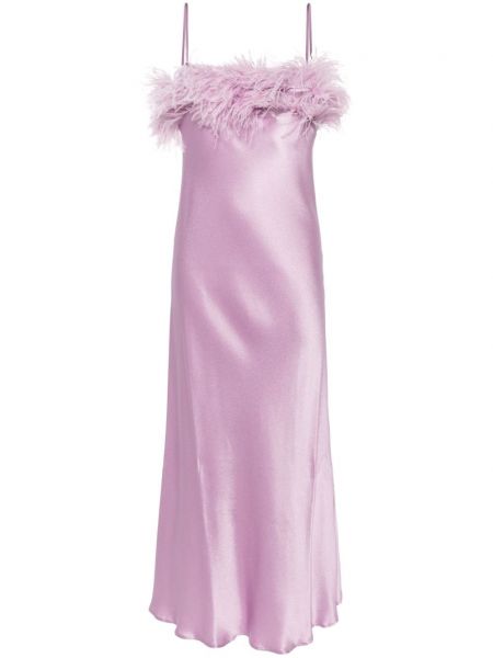 Rochie de seară cu pene Antonelli roz