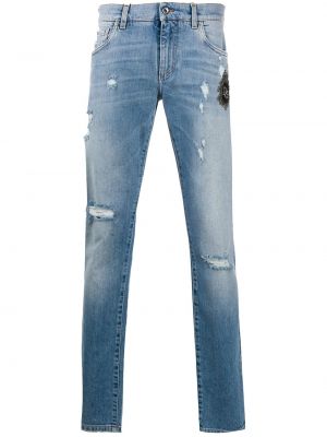 Distressed straight jeans Dolce & Gabbana blau