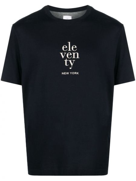 T-shirt à imprimé Eleventy bleu