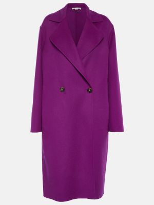 Oversized vlněný kabát Stella Mccartney fialový
