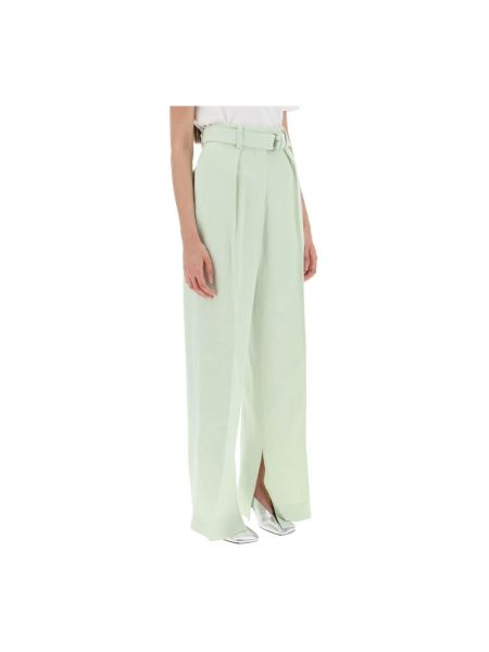 Pantalones de lino Jil Sander verde
