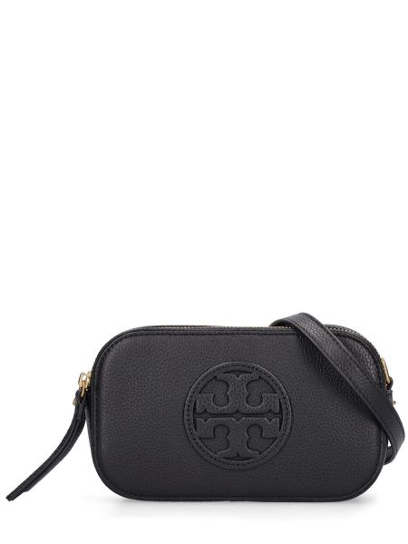 Lær mini bag Tory Burch svart