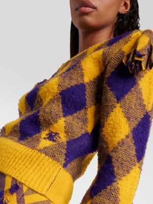 Maglione di lana a rombi in tessuto jacquard Burberry