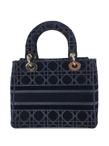 Sametová taška Christian Dior Pre-owned modrá