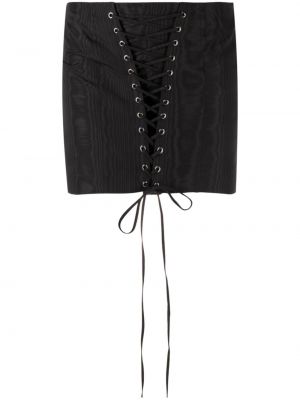 Nėriniuotas mini sijonas su raišteliais Alessandra Rich juoda