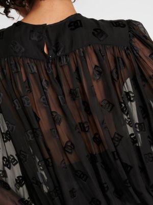 Сатенена блуза Dolce&gabbana черно