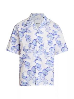 Рубашка в цветочек с принтом Isabel Marant синяя