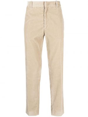 Manšestrové rovné kalhoty Moncler béžové