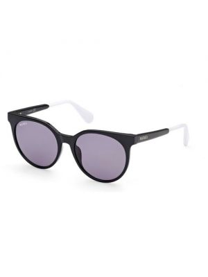 Солнцезащитные очки Max & Co., круглые, оправа: пластик, с защитой от УФ, для женщин черный