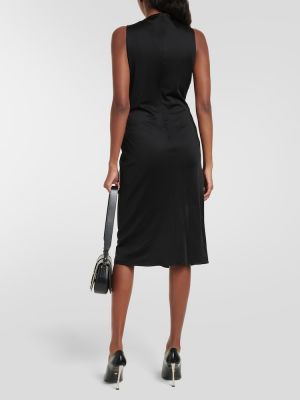Sukienka midi drapowana Versace czarna