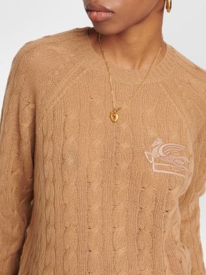 Jersey de cachemir de punto de tela jersey Etro beige