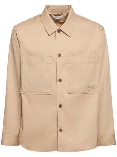 Camicia di cotone Maison Kitsuné beige