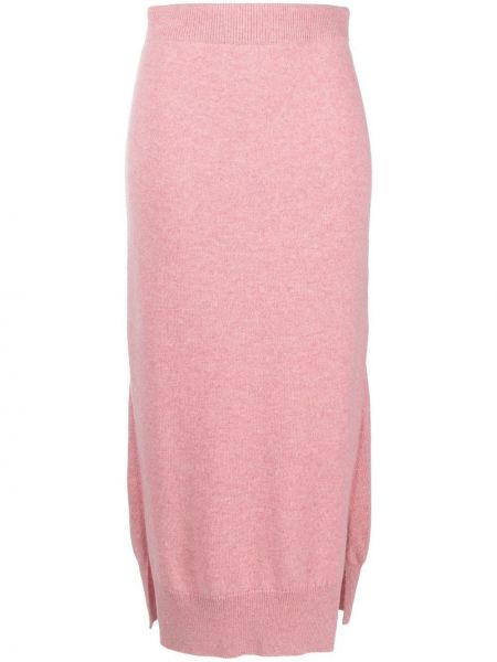 Кашемировая юбка макси Barrie, розовая