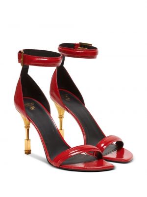 Kožené sandály Balmain červené