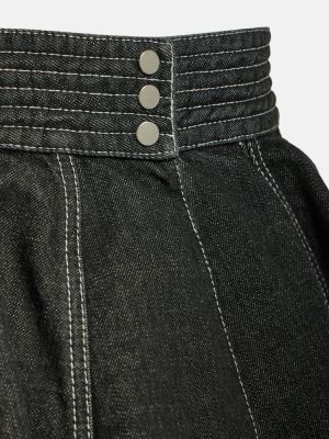 Peplum džínsová sukňa Alaïa čierna