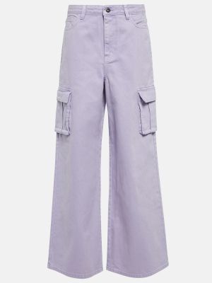 Pantaloni cargo cu croială lejeră Self-portrait violet